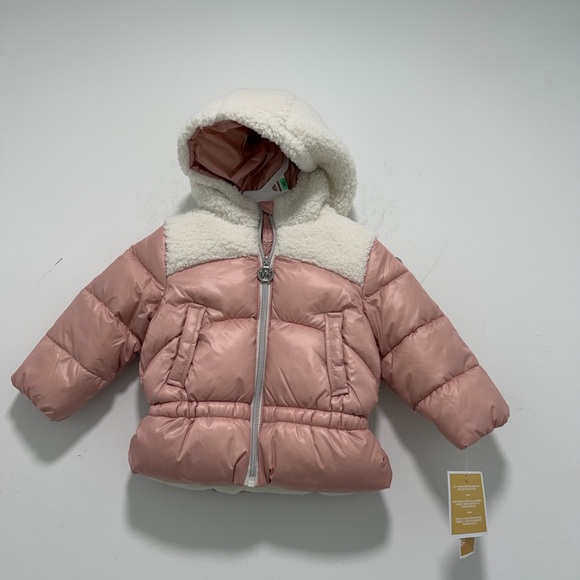 Michael Kors Blush and Cream Puffer Jacket